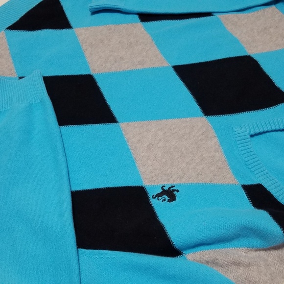 Express Blue Checkered Sweater Long Sleeve Large - Picture 3 of 5